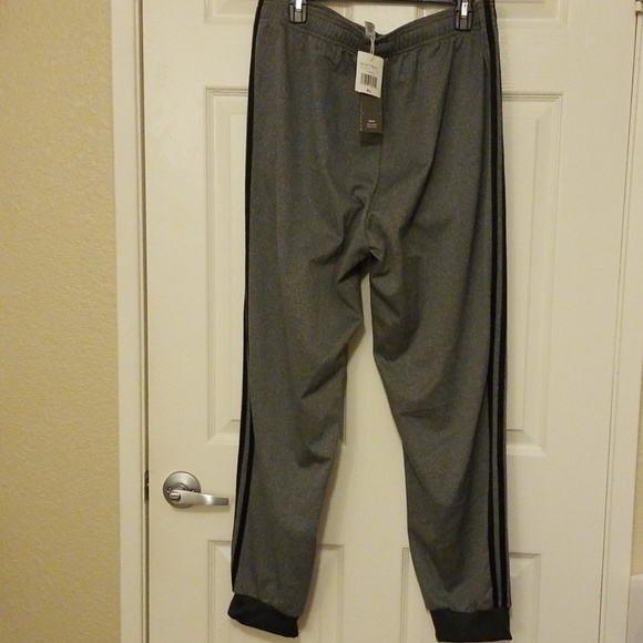 adidas men's athletics essential cotton 3 stripe tapered pants